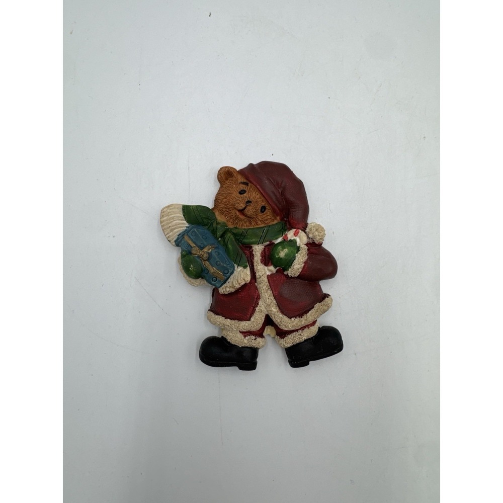 Crooked Head Teddy Bear Christmas Magnet